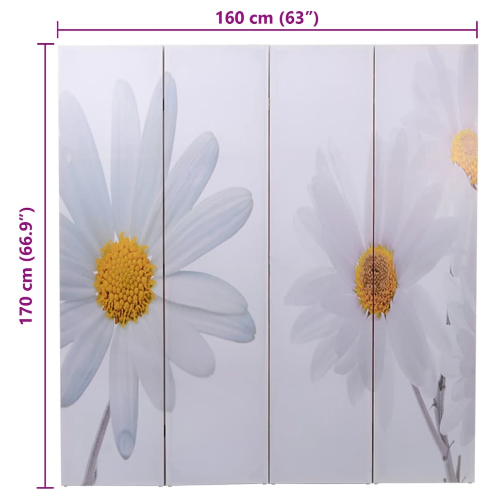 Paravento Pieghevole 160x170cm con Stampa Fiore - homemem39