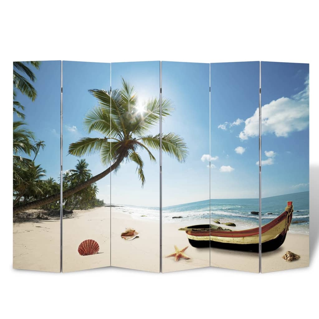 Paravento Pieghevole 217x170 cm con Stampa Spiaggia - homemem39