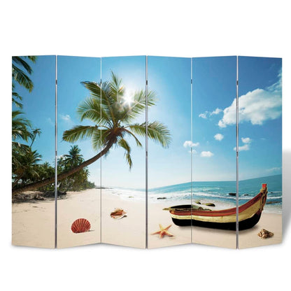 Paravento Pieghevole 217x170 cm con Stampa Spiaggia - homemem39