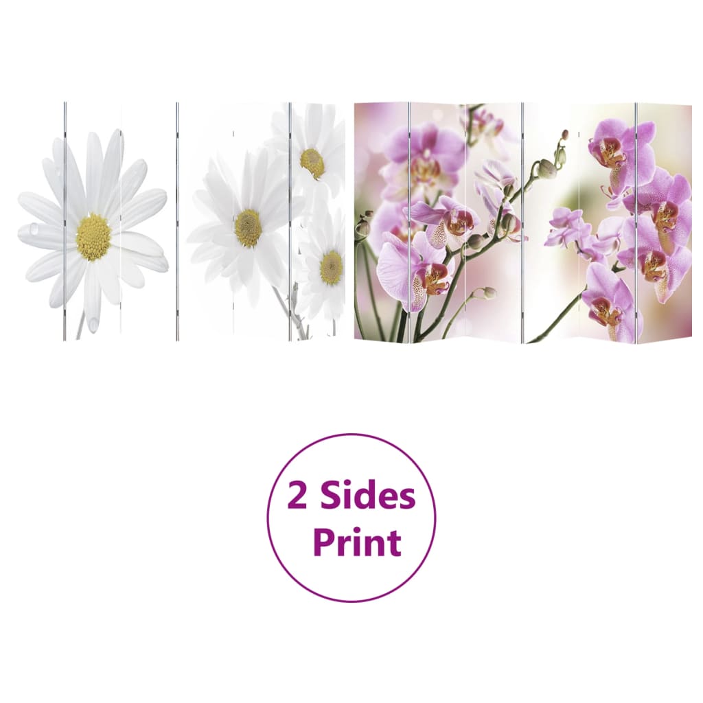 Paravento Pieghevole 217x170 cm con Stampa Fiore - homemem39