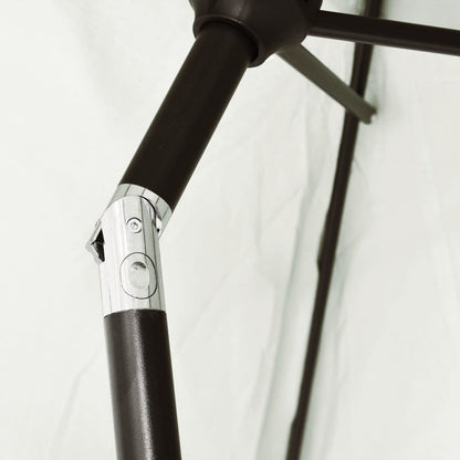Parasole Bianco Sabbia 3 m con Palo in Acciaio