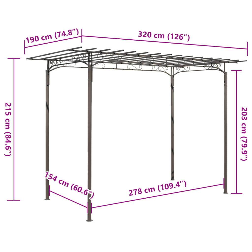 Arco pergola da giardino per rose in acciaio decorazione giardino | homemem39