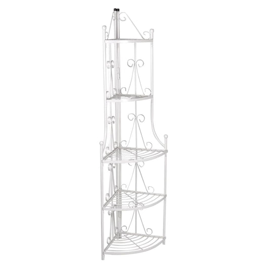 Supporto per Piante Porta Piante ad Angolo Bianco - homemem39
