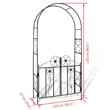 Arco con porta da giardino per piante rampicanti