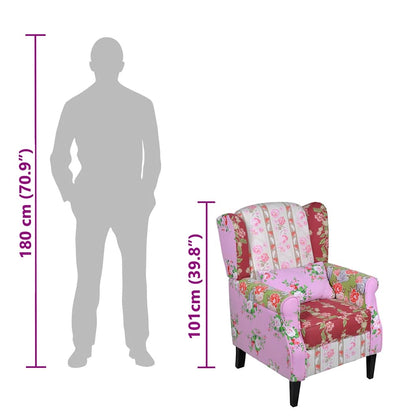 Poltrona con Design Patchwork in Tessuto