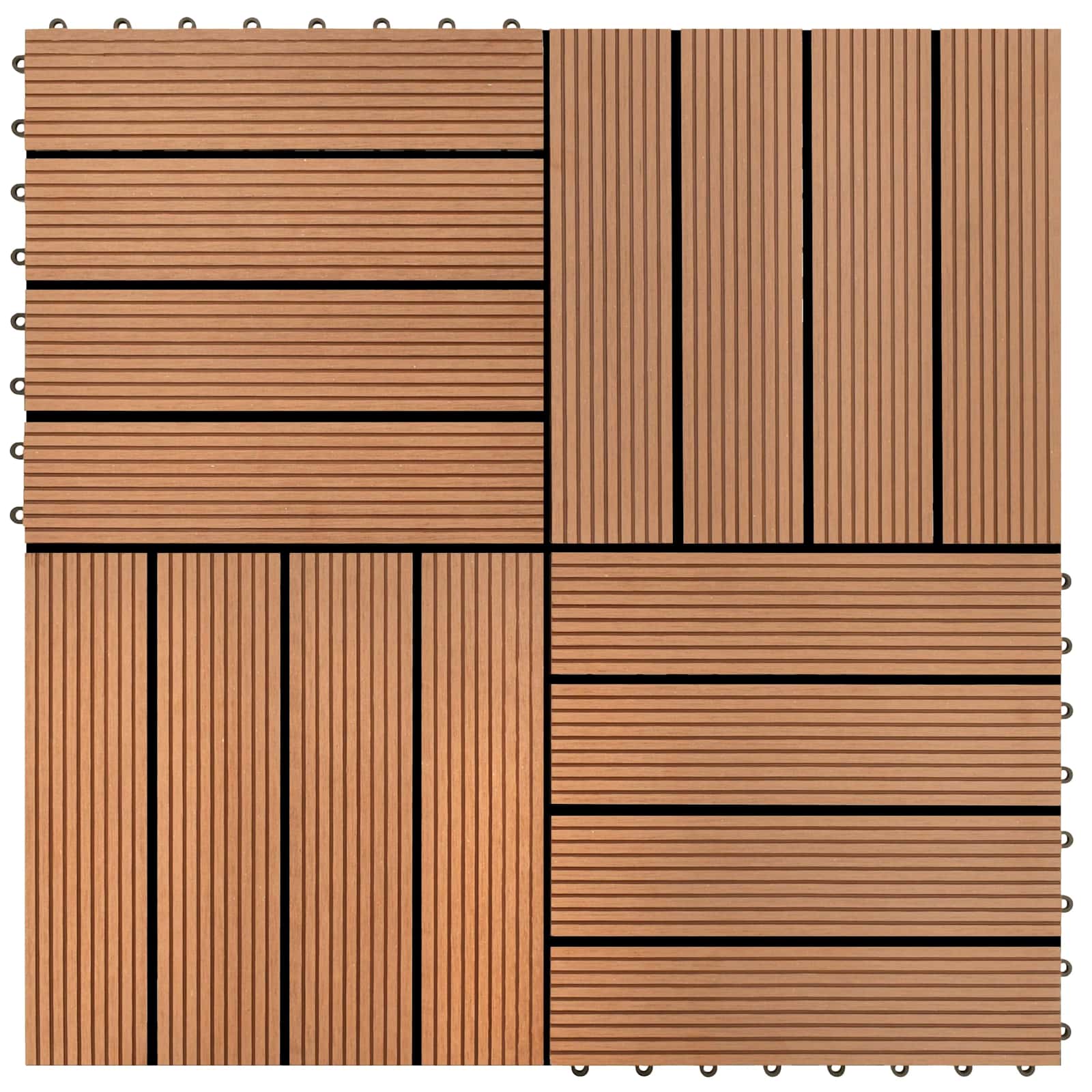 Piastrella per Decking 11 pcs Marrone 30 x 30 cm WPC | homemem39