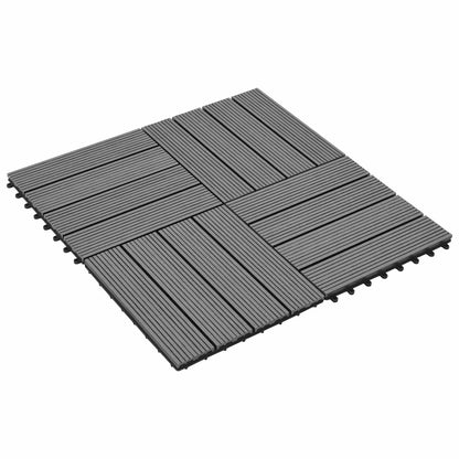 Piastrella per Decking 11 pcs Grigio 30 x 30 cm WPC | homemem39