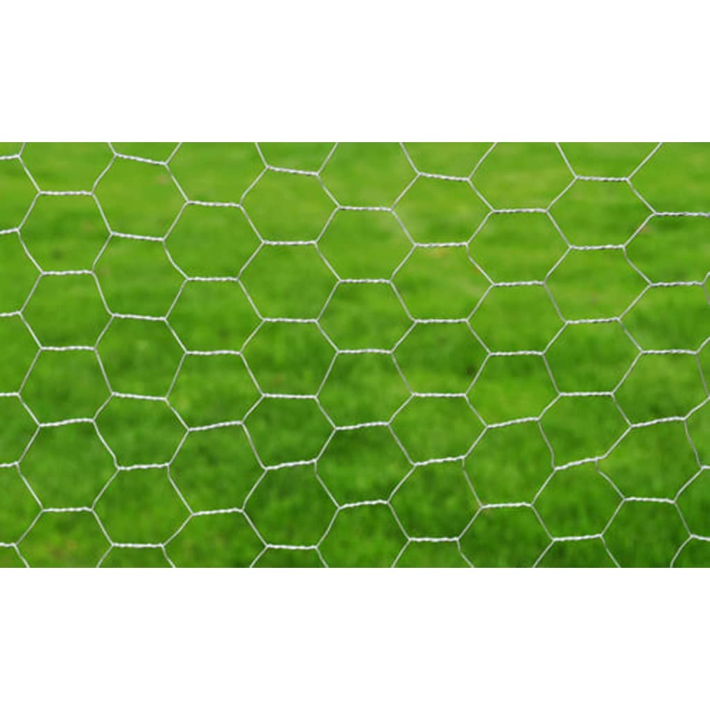Recinzione in Rete per Pollaio Acciaio Zincato 25x0,5 m Argento | homemem39