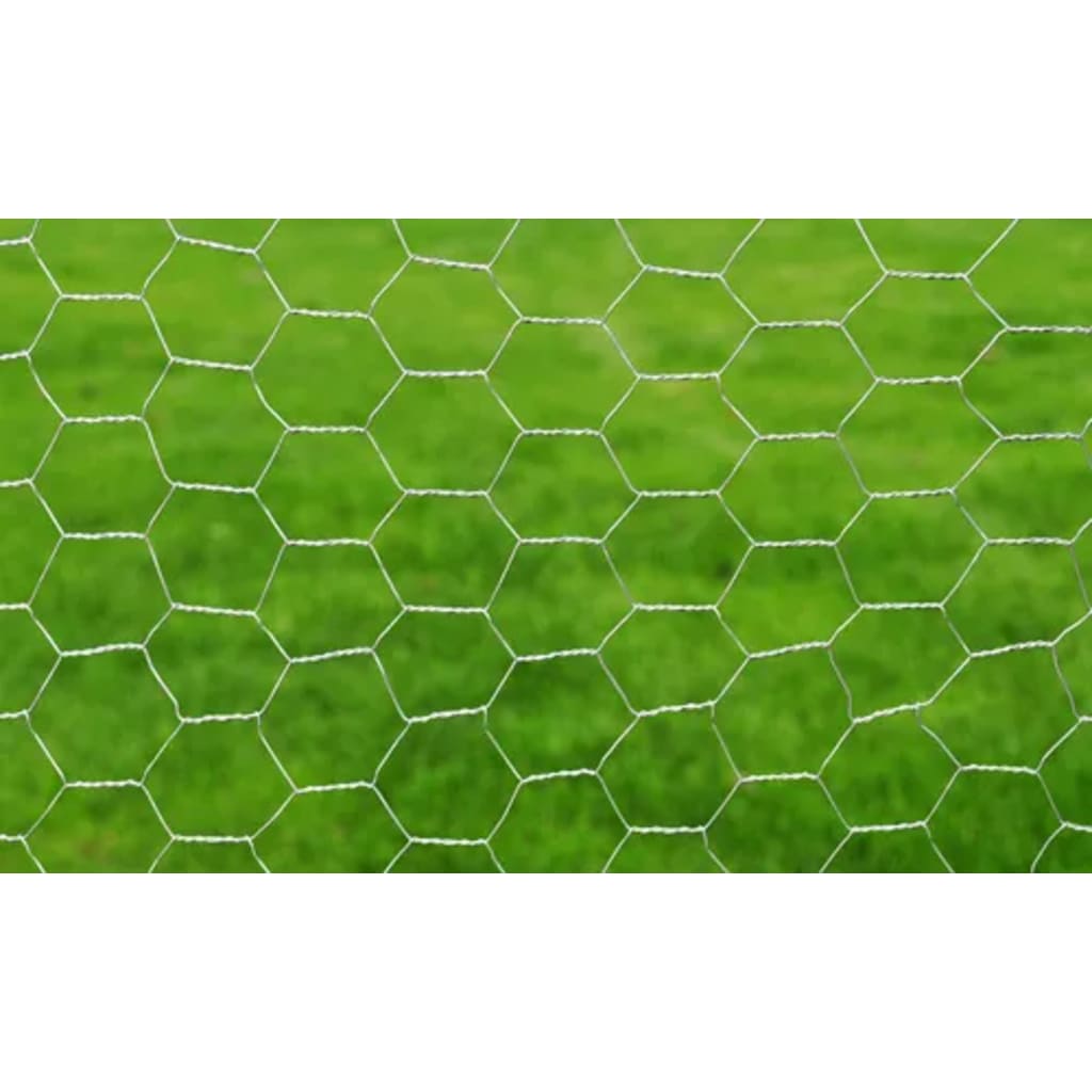 Recinzione in Rete per Pollaio Acciaio Zincato 25x0,5 m Argento | homemem39