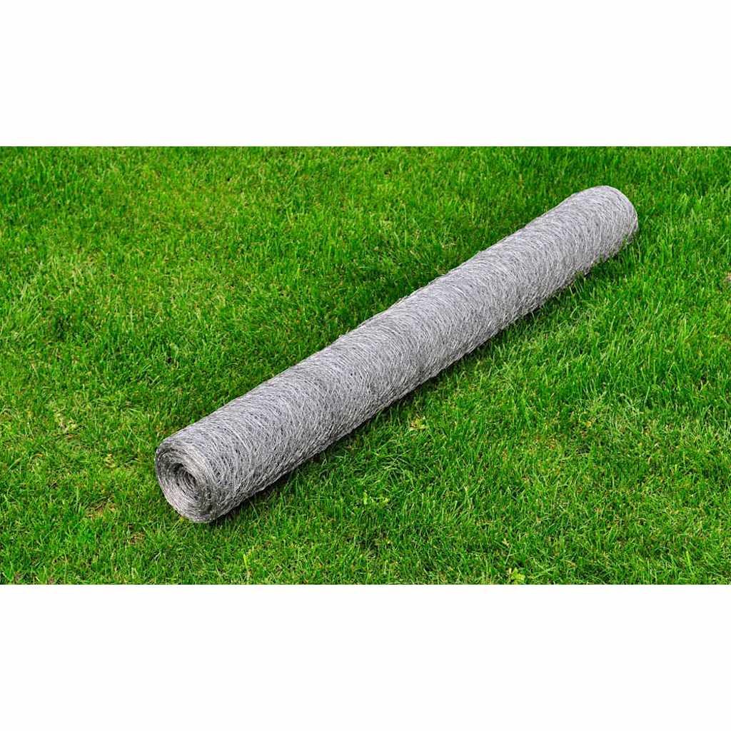 Recinzione in Rete per Pollaio Acciaio Zincato 25x1 m Argento | homemem39