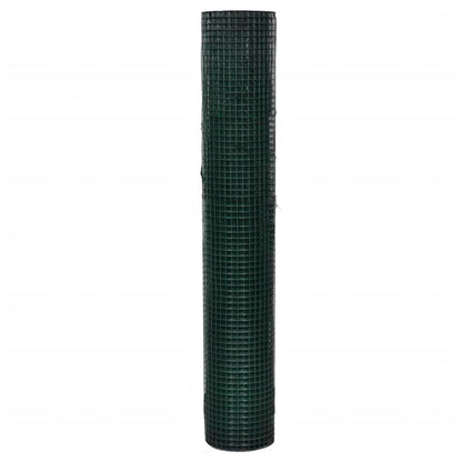 Recinzione in Rete per Pollaio Rivestita in PVC 25x1 m Verde | homemem39