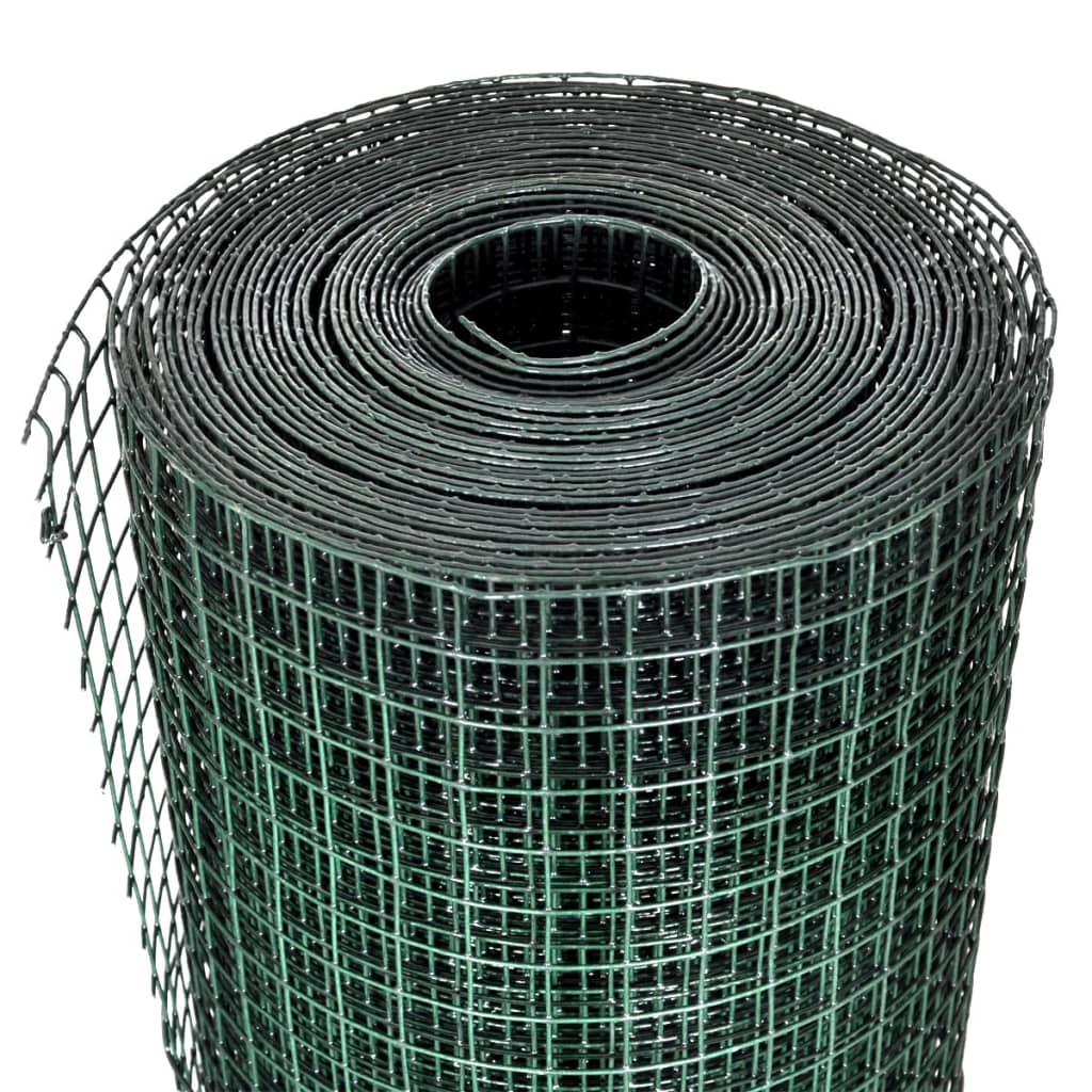 Recinzione in Rete per Pollaio Rivestita in PVC 25x1 m Verde | homemem39
