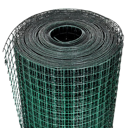 Recinzione in Rete per Pollaio Rivestita in PVC 25x1 m Verde | homemem39