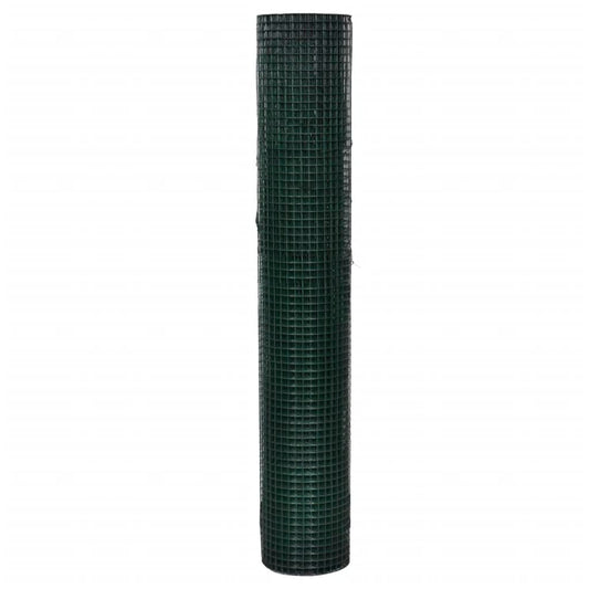 Recinzione in Rete per Pollaio Rivestita in PVC 25x1 m Verde - homemem39