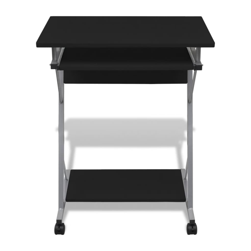 Scrivania per Computer con Ripiano Estraibile Nero - homemem39