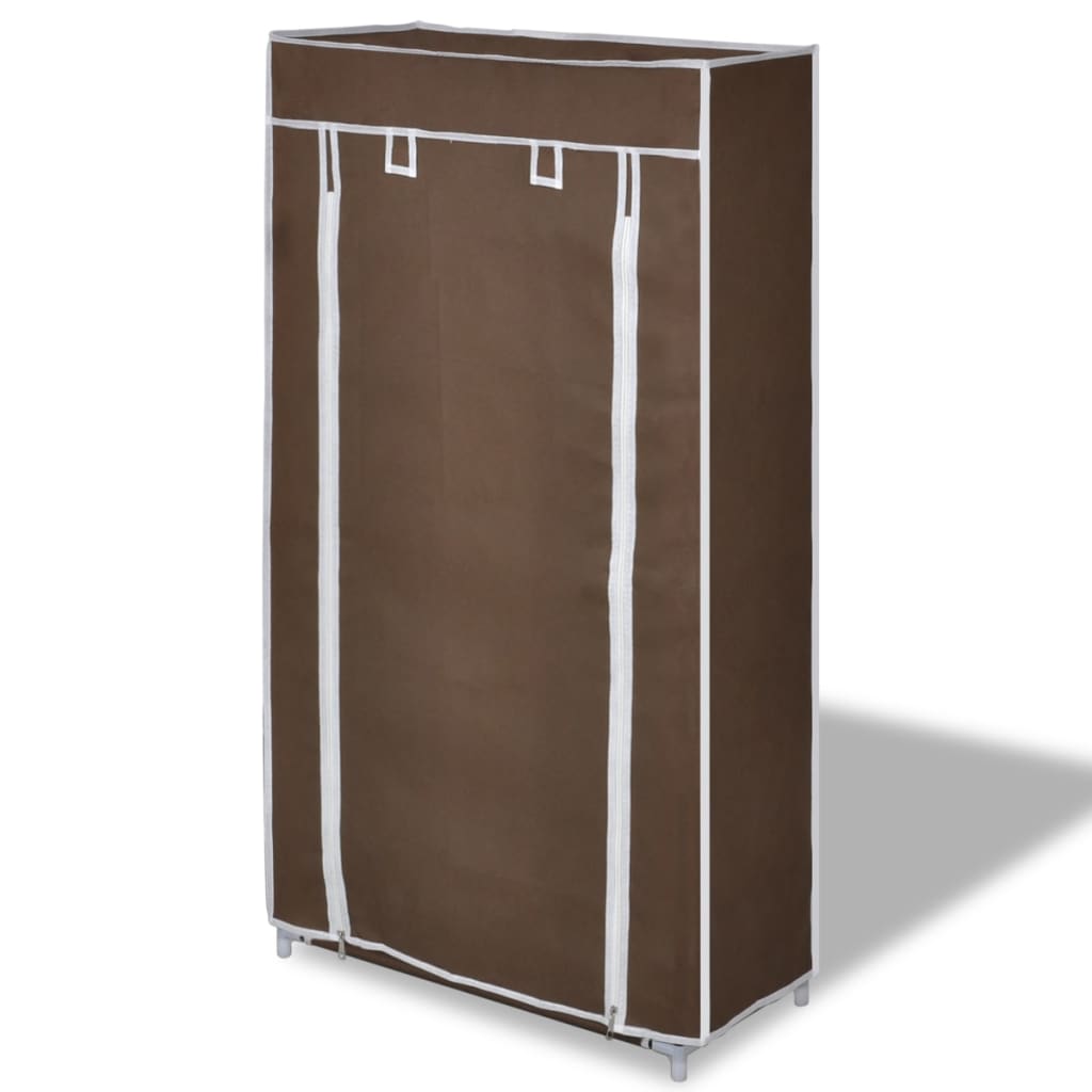 Scarpiera in Tessuto Richiudibile 58 x 28 x 106 cm Marrone - homemem39
