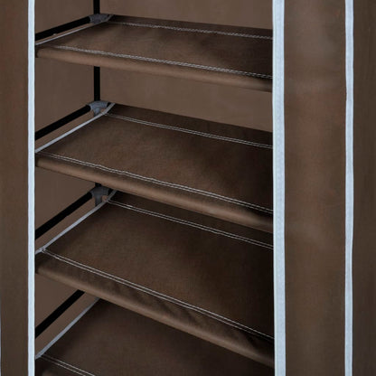 Scarpiera in Tessuto Richiudibile 58 x 28 x 106 cm Marrone - homemem39