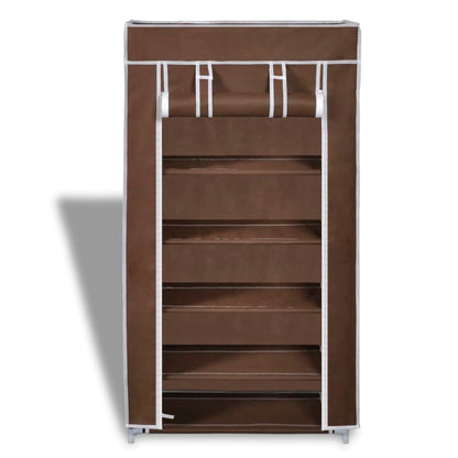 Scarpiera in Tessuto Richiudibile 58 x 28 x 106 cm Marrone - homemem39