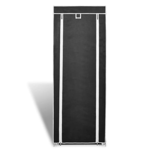 Scarpiera in Tessuto Richiudibile 57 x 29 x 162 cm Nera - homemem39