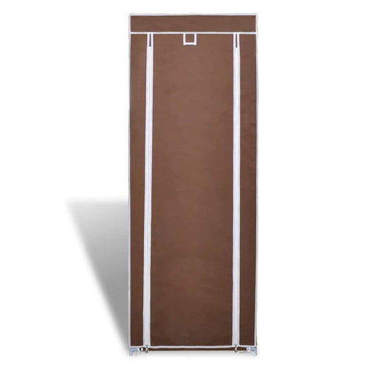 Scarpiera in Tessuto Richiudibile 57 x 29 x 162 cm Marrone - homemem39