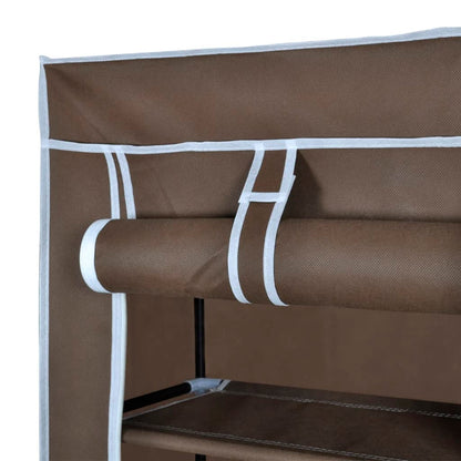 Scarpiera in Tessuto Richiudibile 57 x 29 x 162 cm Marrone - homemem39