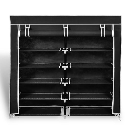 Scarpiera in Tessuto Richiudibile 115 x 28 x 110 cm Nera - homemem39
