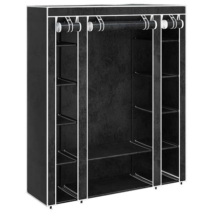 Armadio in Tessuto con Scomparti e Aste 45x150x176 cm Nero | homemem39