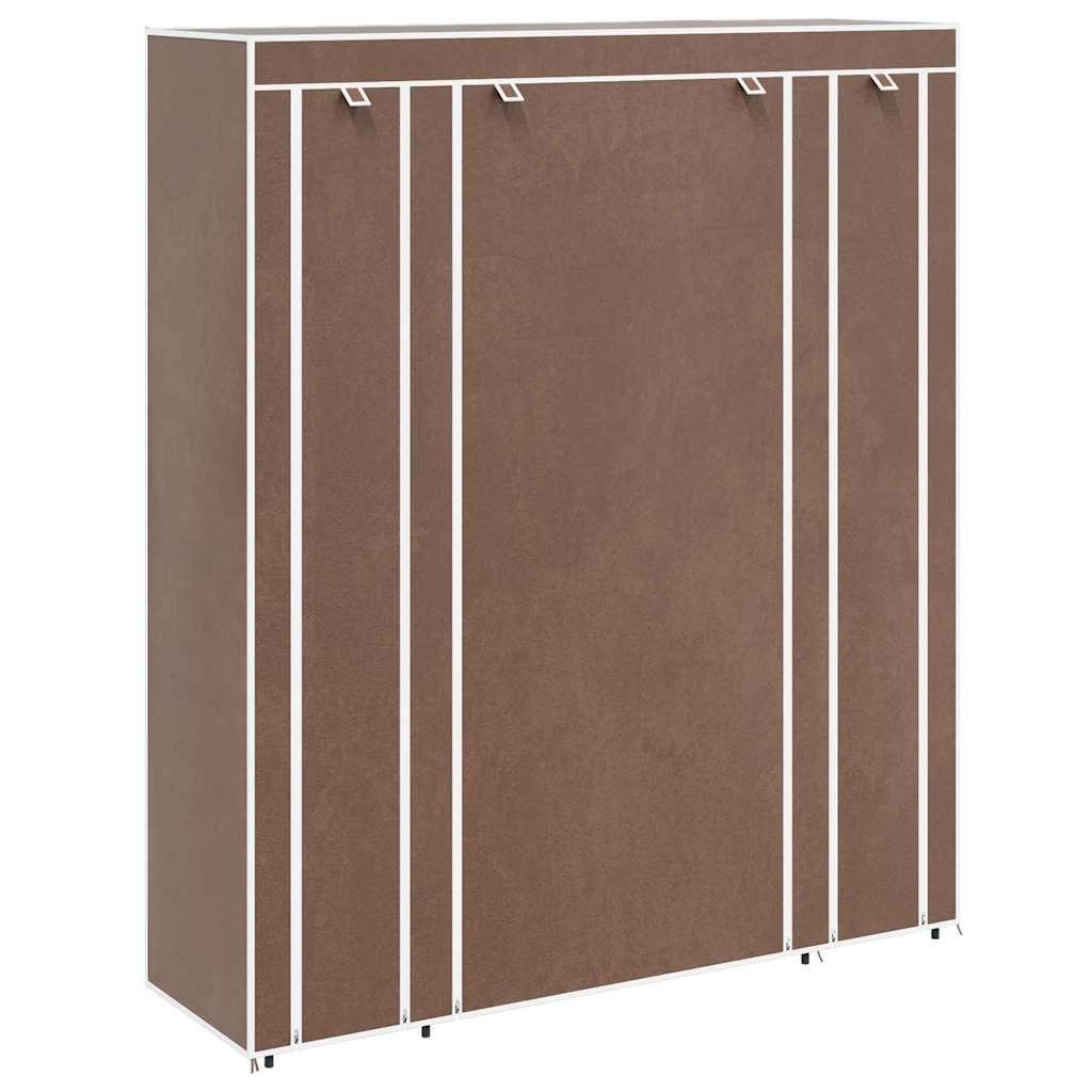 Armadio in Tessuto con Scomparti e Aste 45x150x176 cm Marrone | homemem39