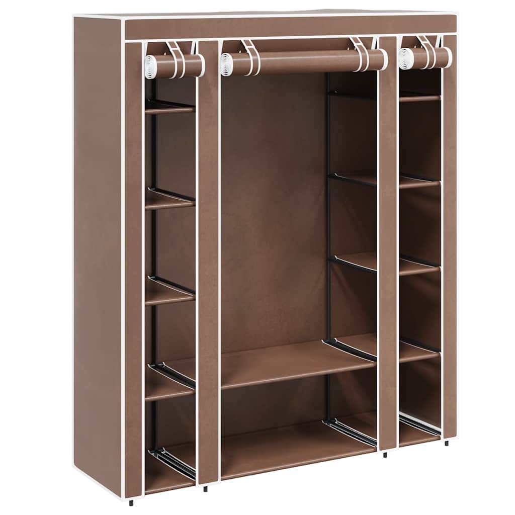Armadio in Tessuto con Scomparti e Aste 45x150x176 cm Marrone | homemem39