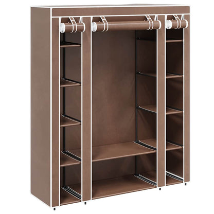 Armadio in Tessuto con Scomparti e Aste 45x150x176 cm Marrone | homemem39