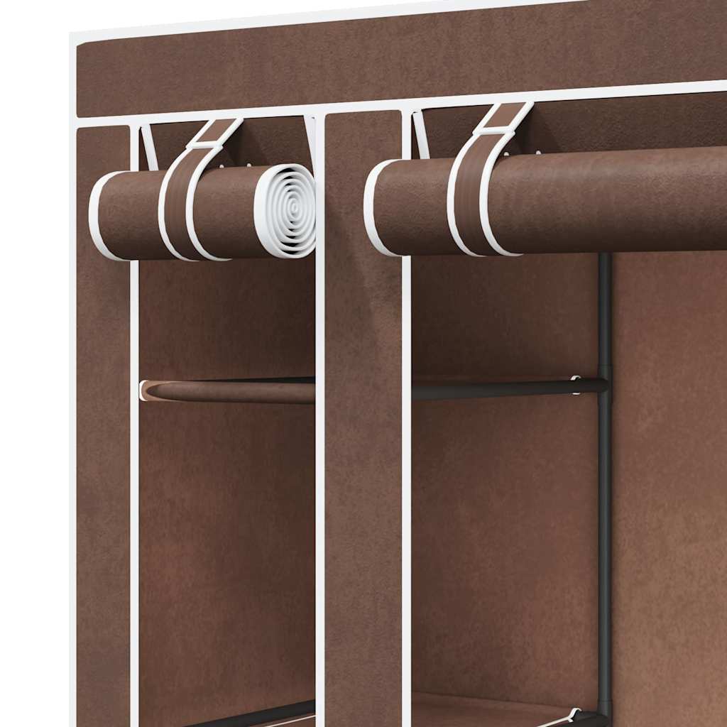 Armadio in Tessuto con Scomparti e Aste 45x150x176 cm Marrone | homemem39