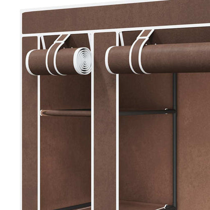Armadio in Tessuto con Scomparti e Aste 45x150x176 cm Marrone | homemem39