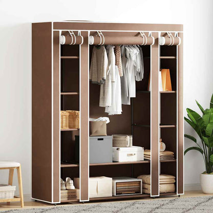 Armadio in Tessuto con Scomparti e Aste 45x150x176 cm Marrone | homemem39