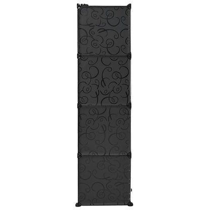 Armadio Modulare con 9 Scomparti 109x36,5x143 cm Nero e Bianco