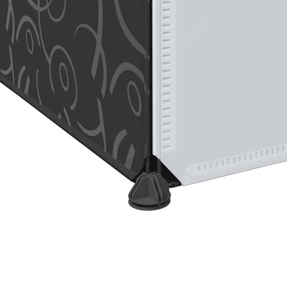 Armadio Modulare con 9 Scomparti 109x36,5x143 cm Nero e Bianco | homemem39