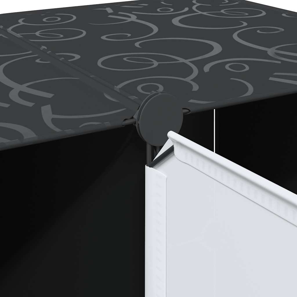 Armadio Modulare con 9 Scomparti 109x36,5x143 cm Nero e Bianco | homemem39