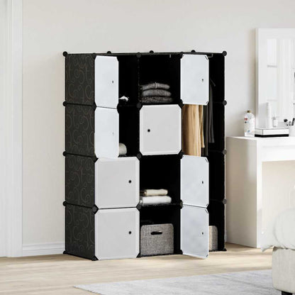Armadio Modulare con 9 Scomparti 109x36,5x143 cm Nero e Bianco - homemem39