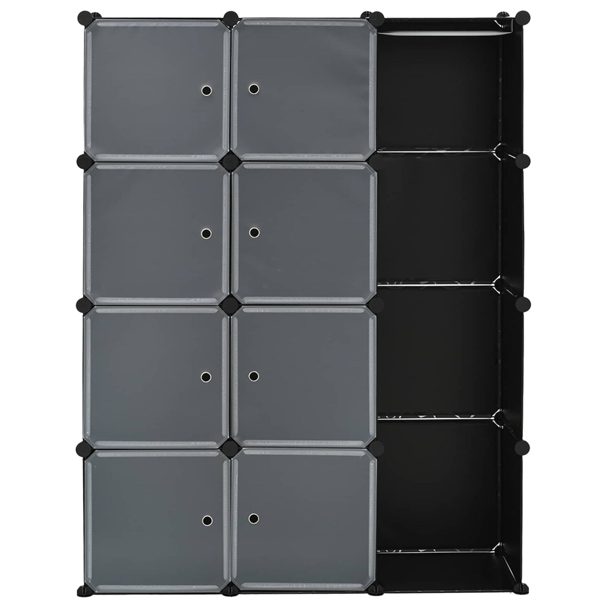 Armadio Modulare con 9 Scomparti 109x36,5x143 cm Nero e Bianco