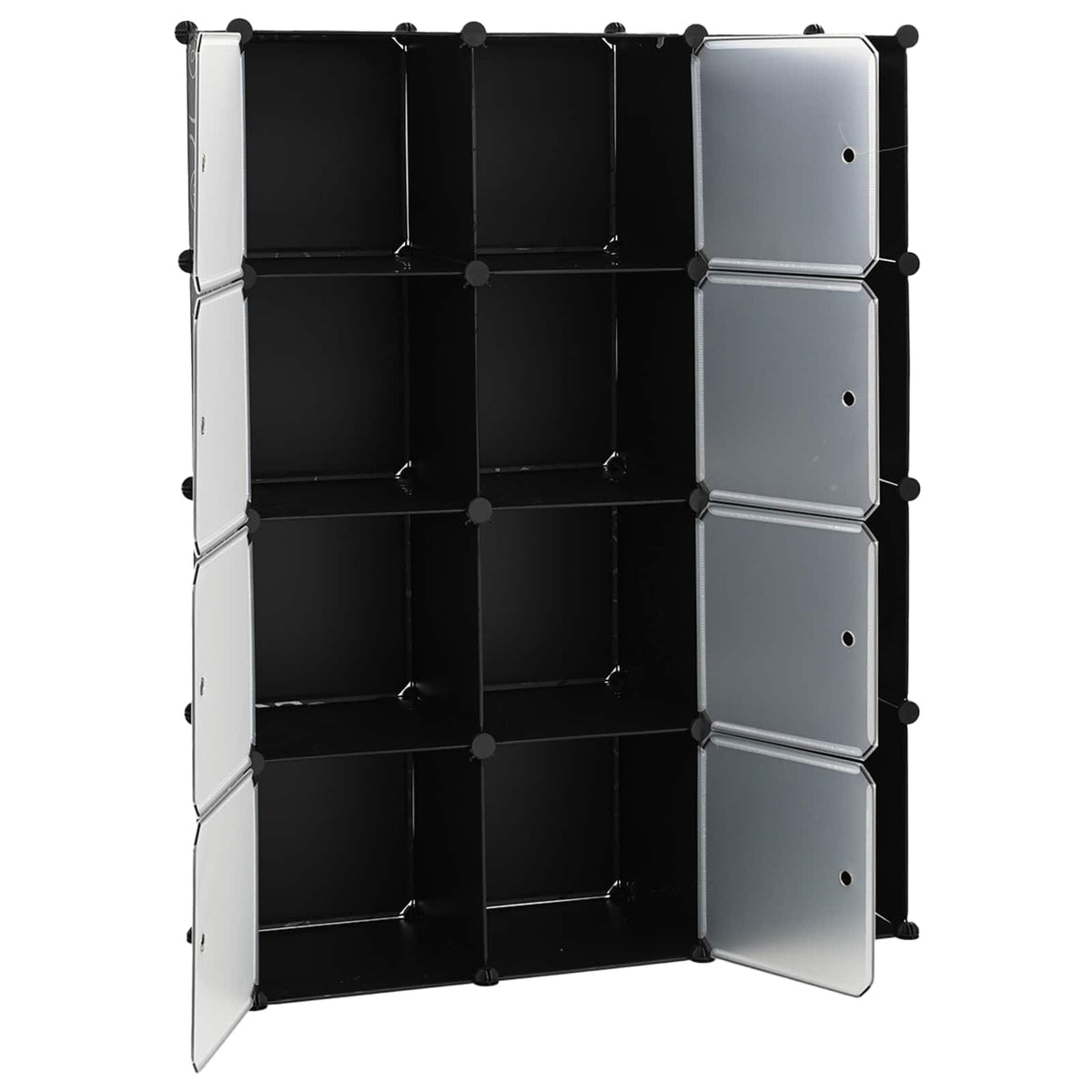 Armadio Modulare con 9 Scomparti 109x36,5x143 cm Nero e Bianco
