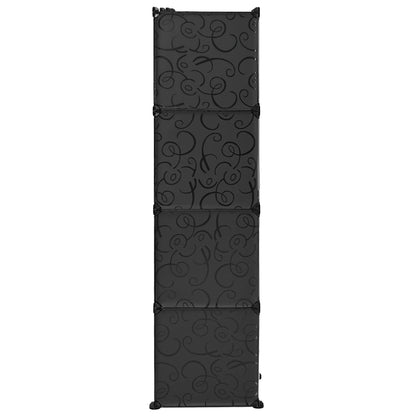 Armadio Modulare con 9 Scomparti 109x36,5x143 cm Nero e Bianco
