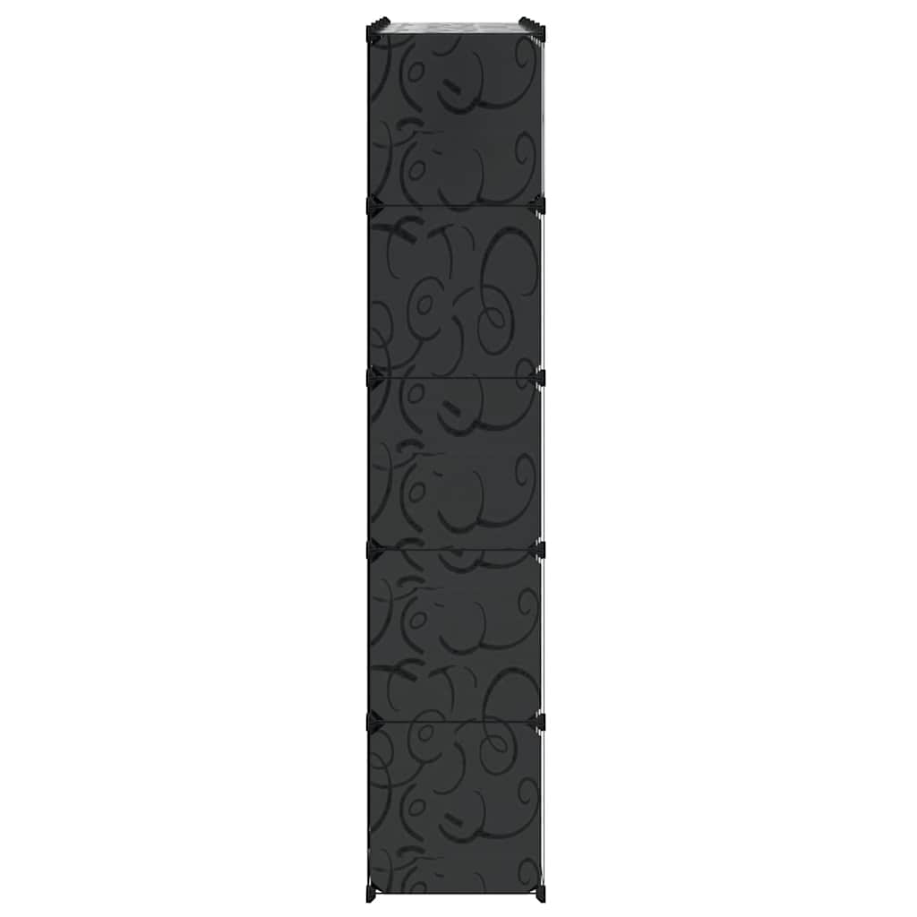 Armadietto Modulare 14 Scomparti Nero e Bianco 37x146x180,5 cm | homemem39