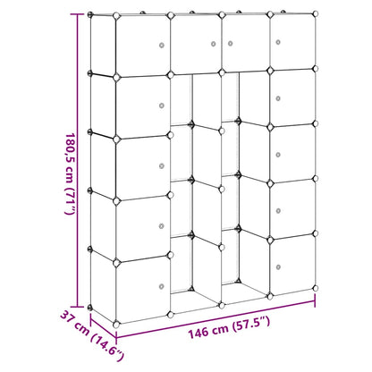 Armadietto Modulare 14 Scomparti Bianco 37 x 146 x 180,5 cm | homemem39