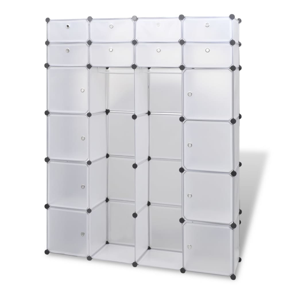 Armadietto Modulare 18 Scomparti Bianco 37 x 146 x 180,5 cm - homemem39