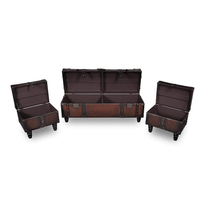 Cassapanca Set 3 pz Marrone