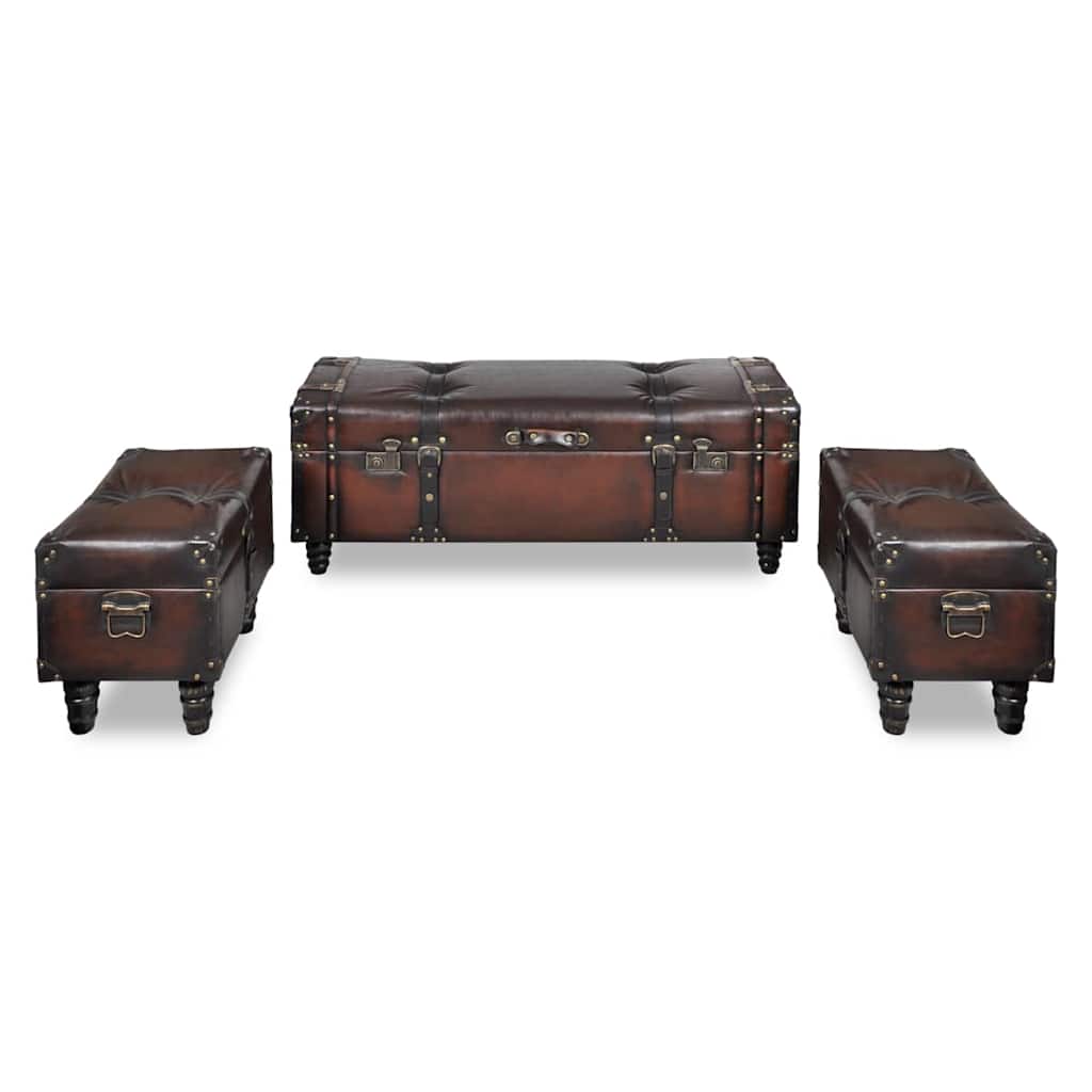 Cassapanca Set 3 pz Marrone | homemem39