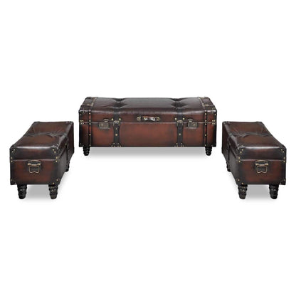 Cassapanca Set 3 pz Marrone | homemem39
