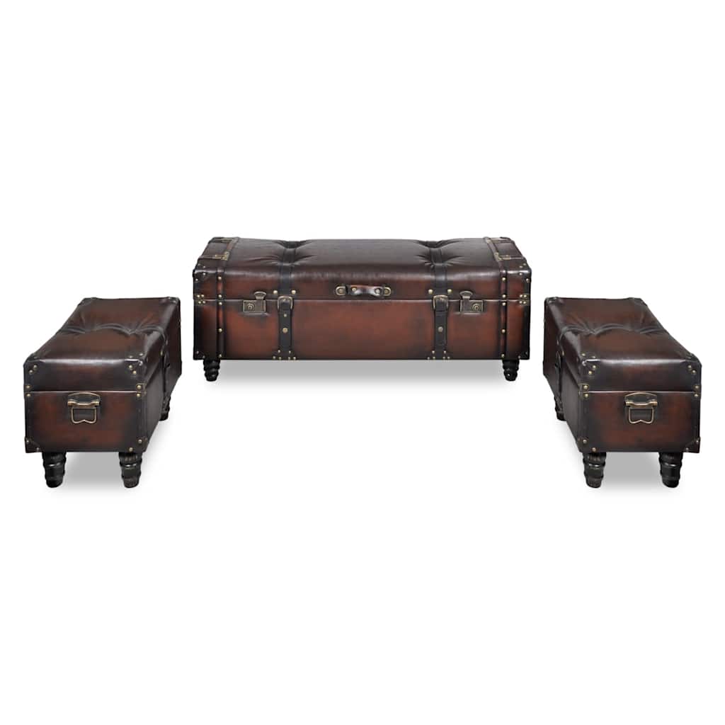 Cassapanca Set 3 pz Marrone