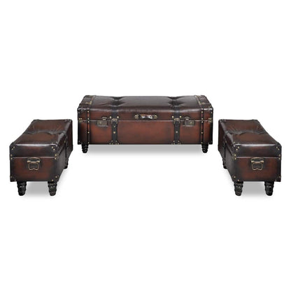 Cassapanca Set 3 pz Marrone