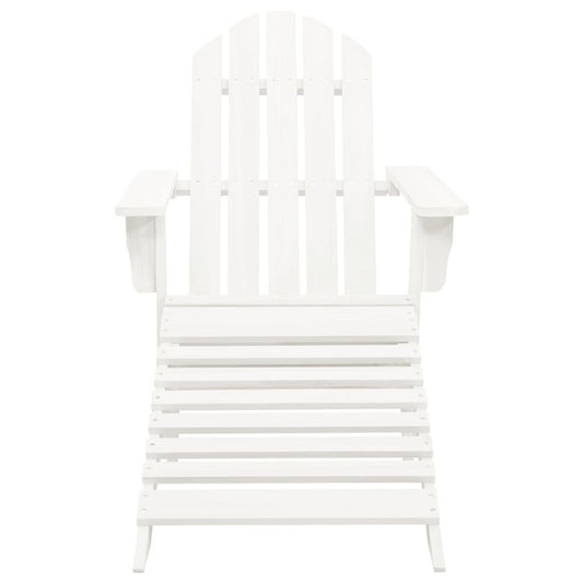 Sedia da Giardino con Poggiagambe in Legno Bianco | homemem39