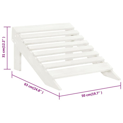 Sedia da Giardino con Poggiagambe in Legno Bianco - homemem39